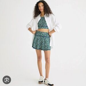 J. Crew Women’s Active Mini Skort and Sports Bra Set in Liberty Fabric Sz XS